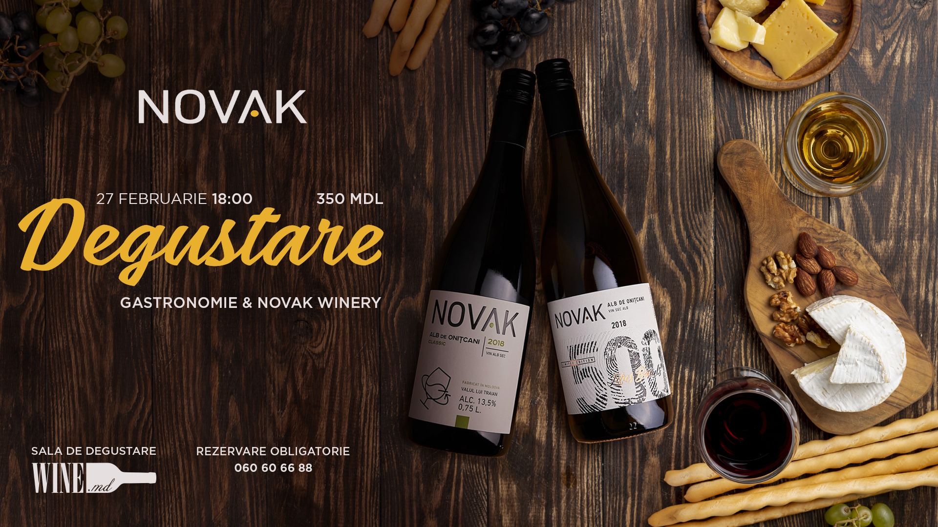 Degustare Novak Winery & gastronomie